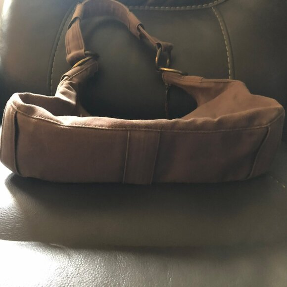 Eddie Bauer Vtg Green Canvas Purse Handbag Boho 80s 90s - Picture 3 of 10